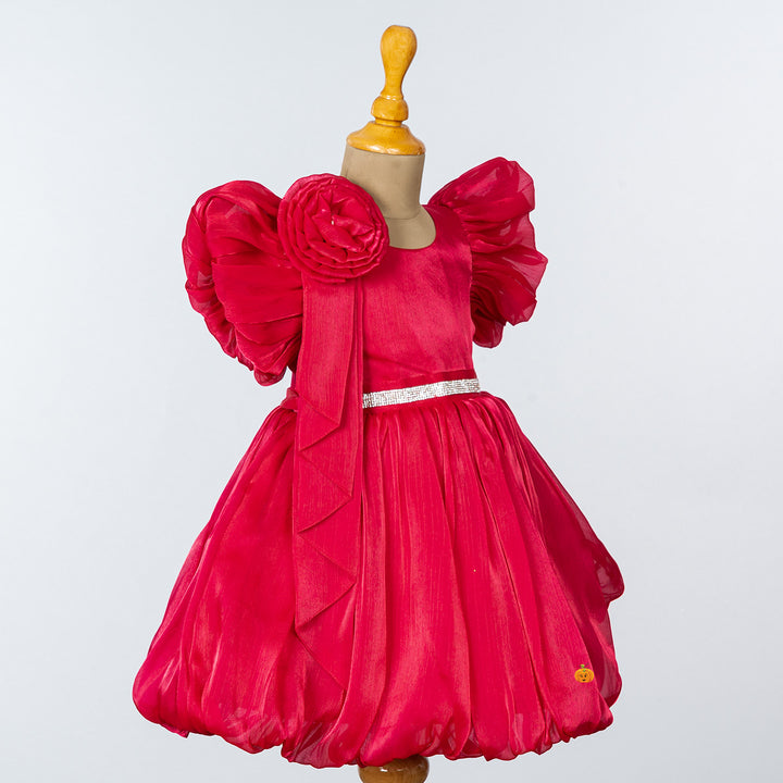 Rani & Black Puffy Girls Frock Side 