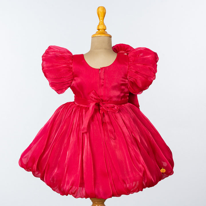 Rani & Black Puffy Girls Frock Back 