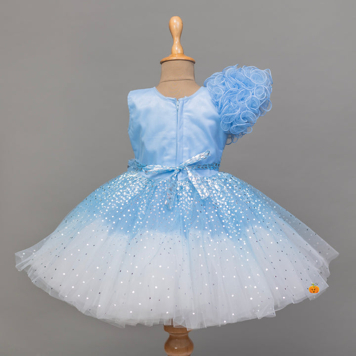 Sky Blue & Pink Frock for Girls