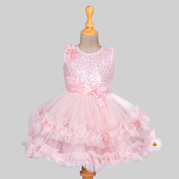 Sequin Pattern Frock for Girls Front 