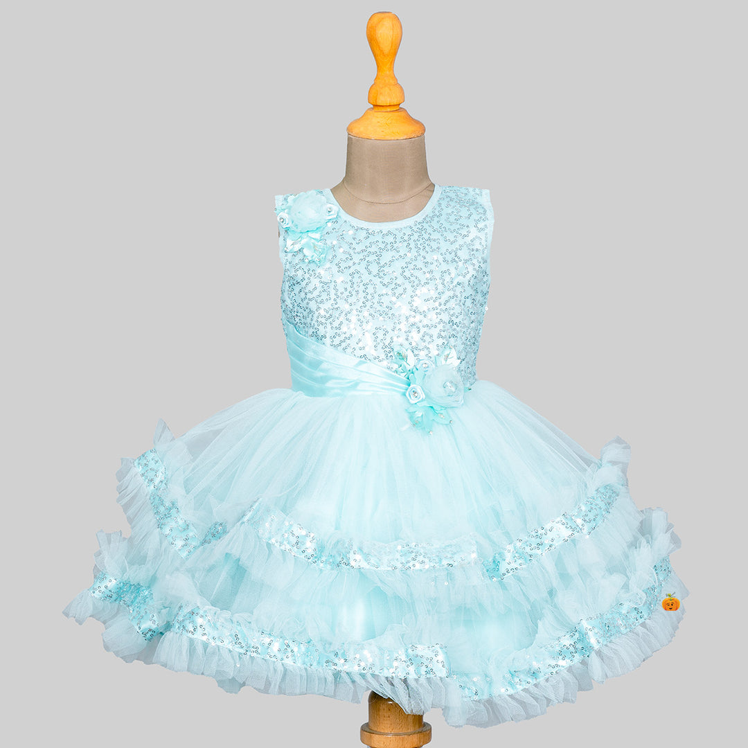 Sequin Pattern Frock for Girls Front 