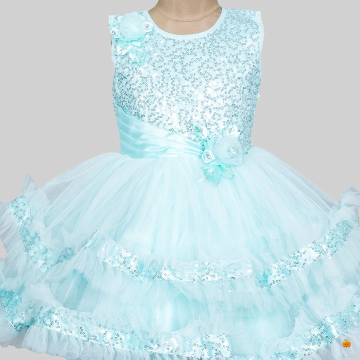 Sequin Pattern Frock for Girls Close Up 