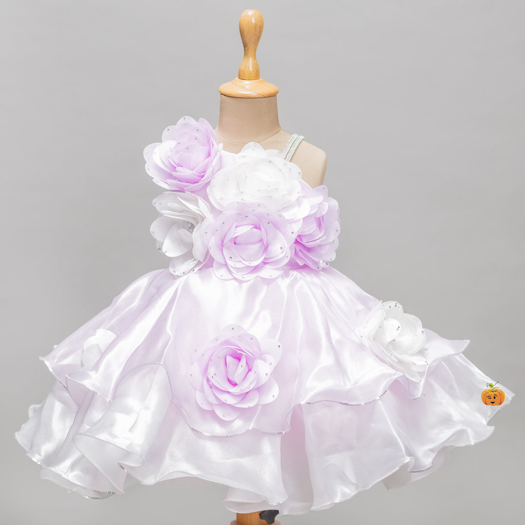 Purple Floral Girls Frock 