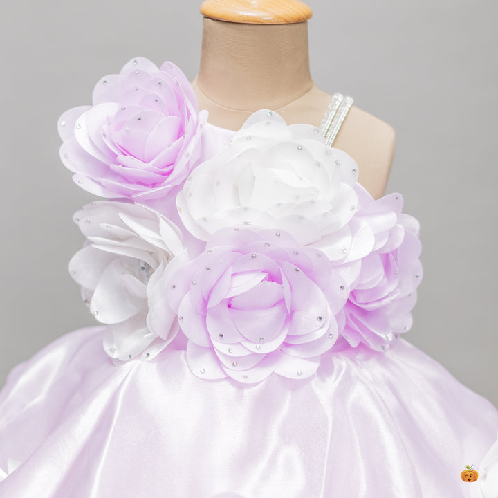 Purple Floral Girls Frock 