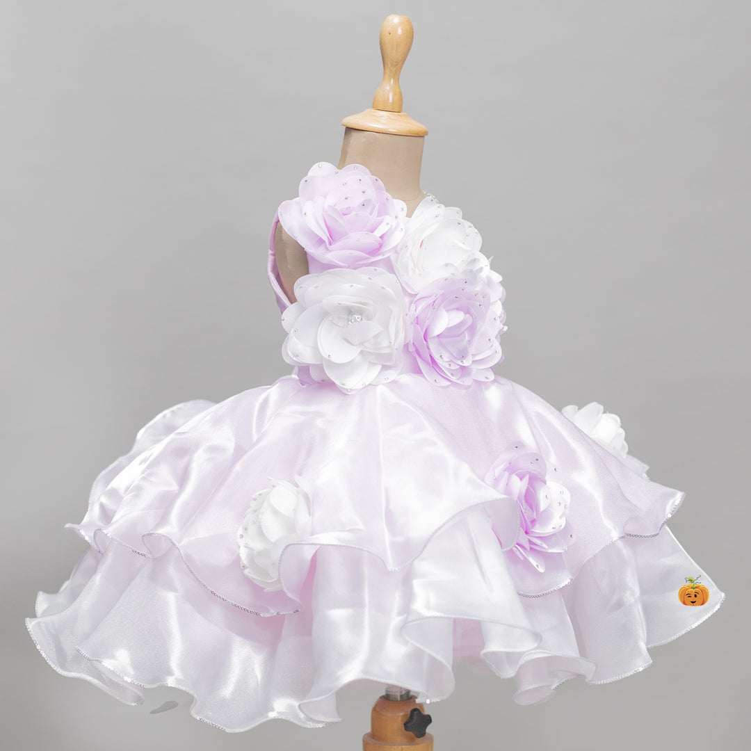 Purple Floral Girls Frock 