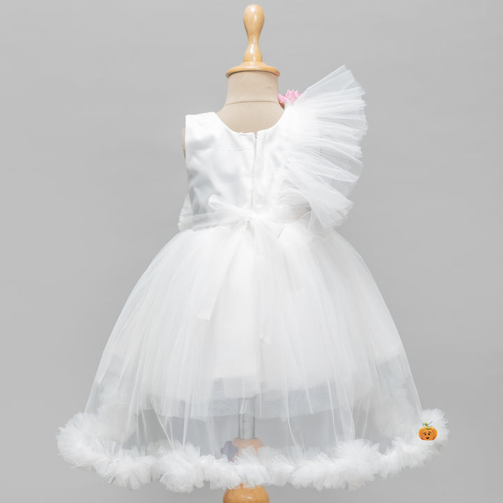 White Frill Frock for Girls 