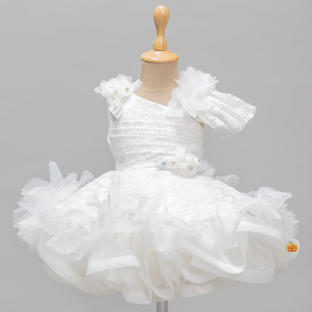 White Frill Girls Frock