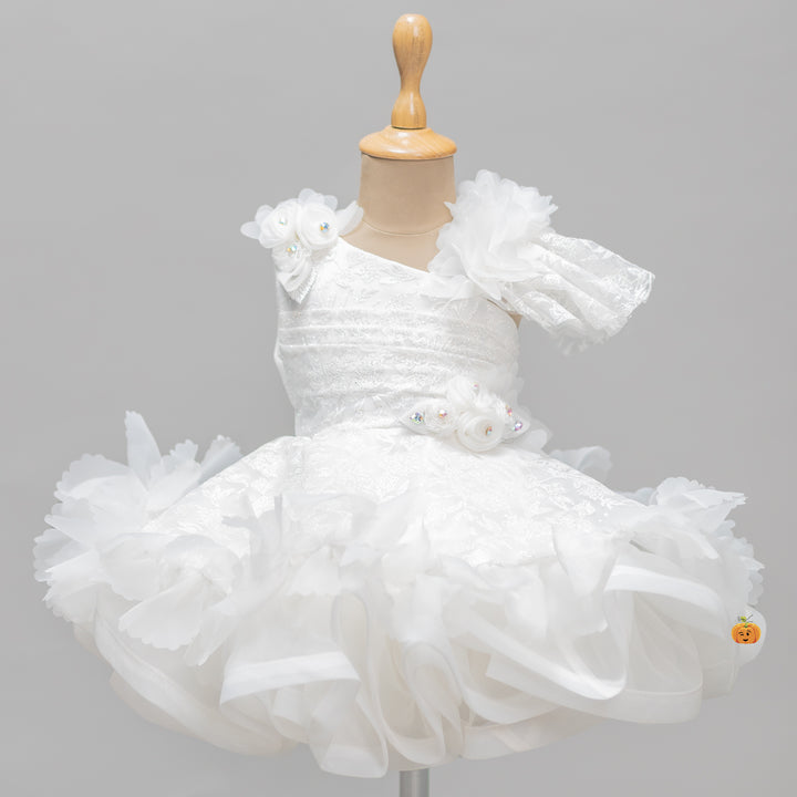 White Frill Girls Frock