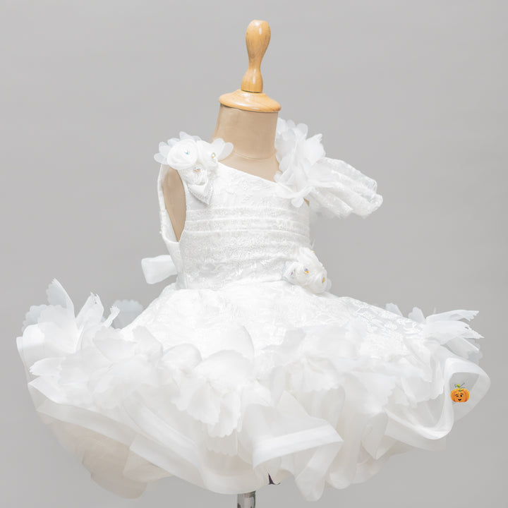 White Frill Girls Frock