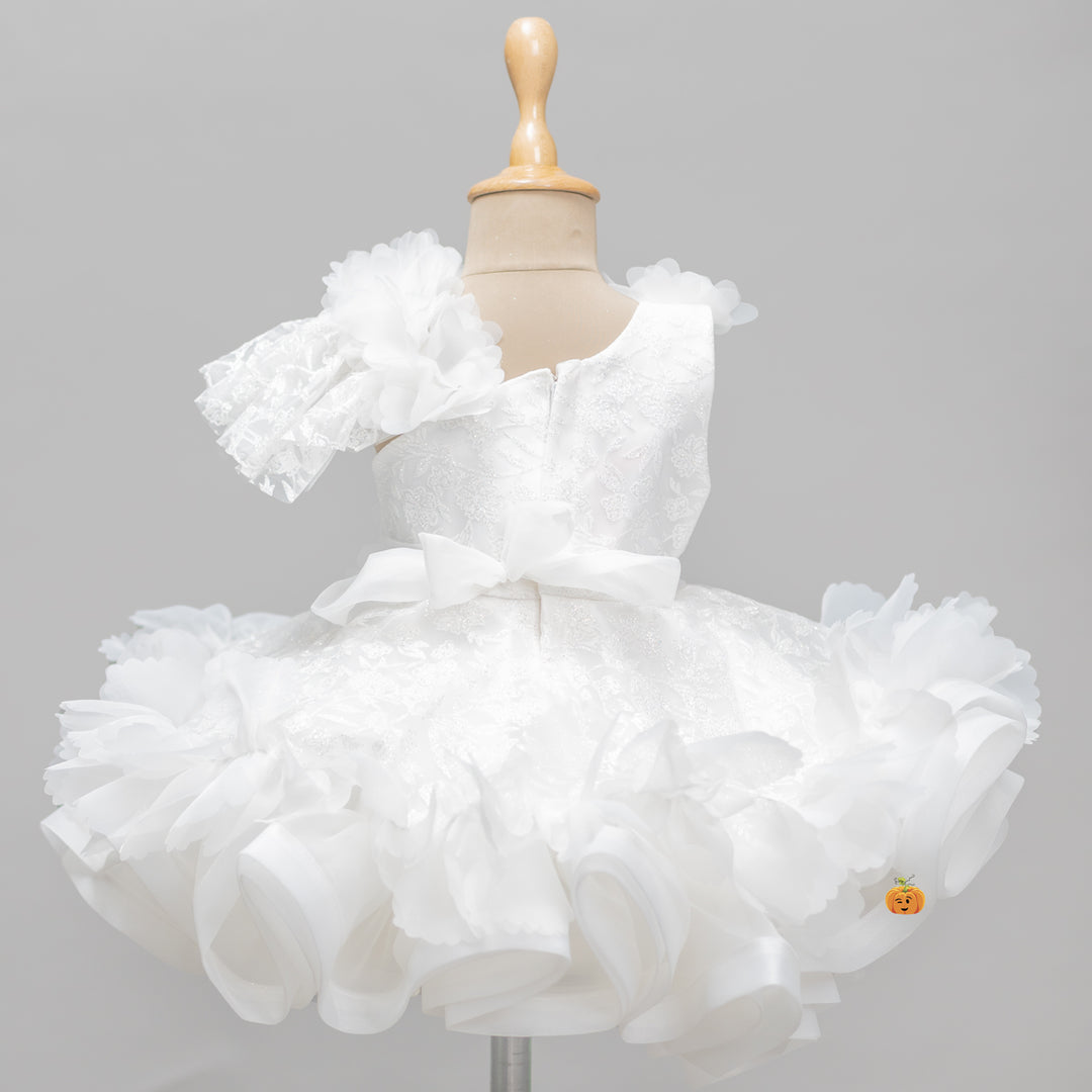 White Frill Girls Frock