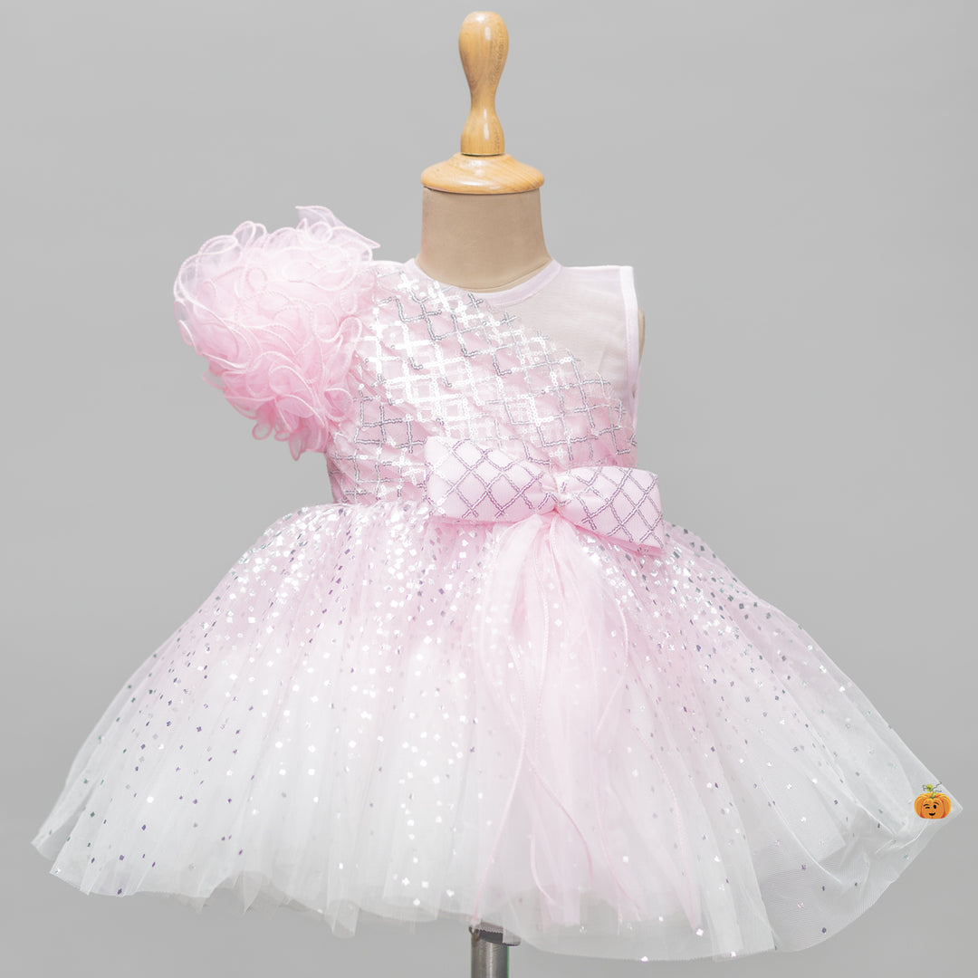 Pink Sequin Design Frock for Girls
