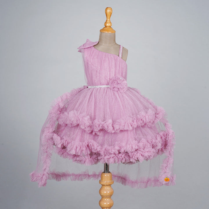 Onion High Low Pattern Frock for Girls Front