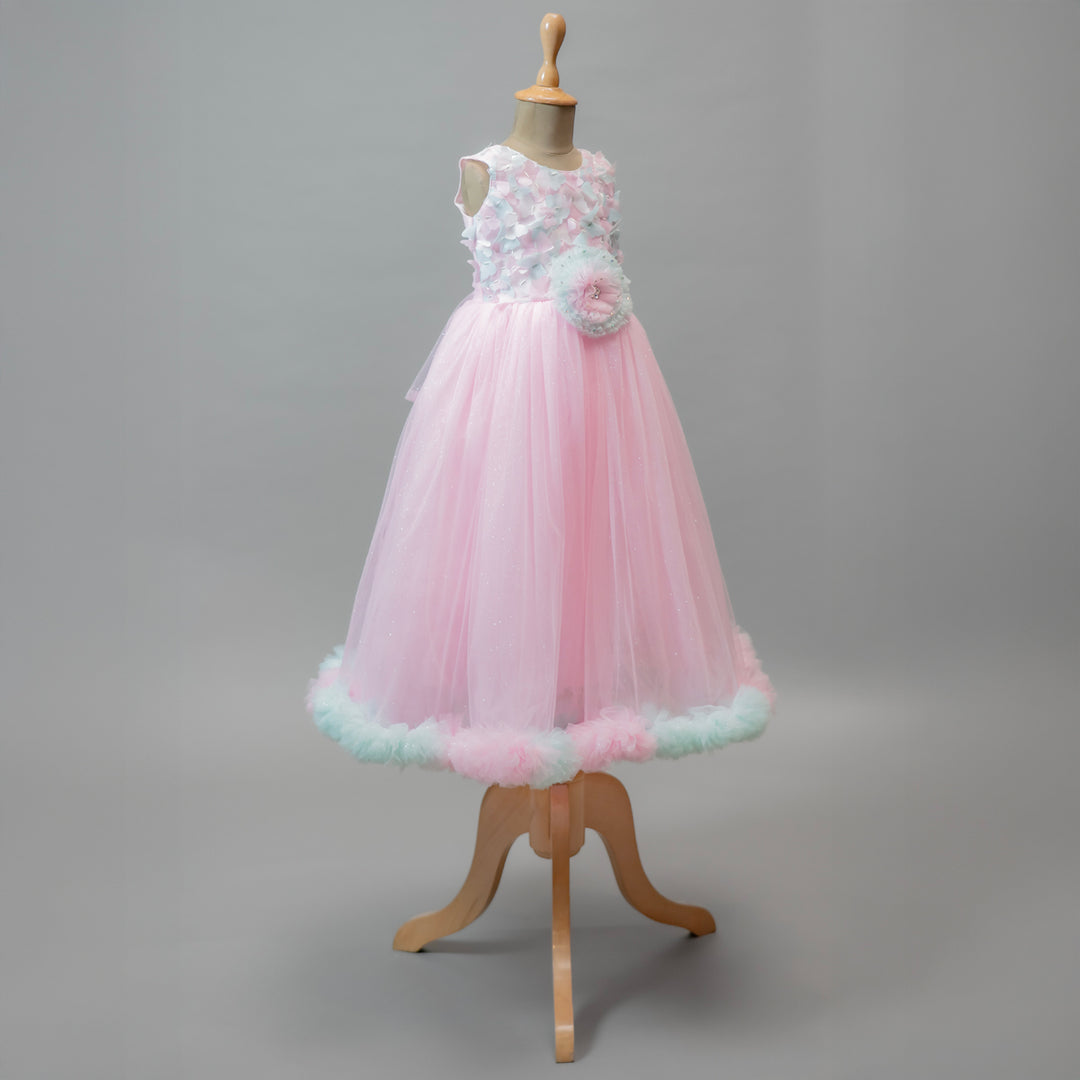 Pink Long Girlish Gown