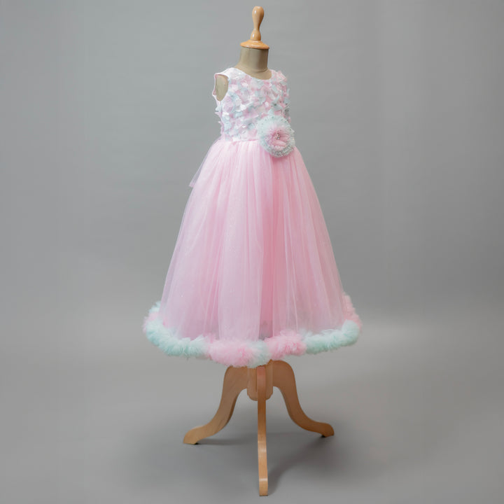 Pink Long Girlish Gown