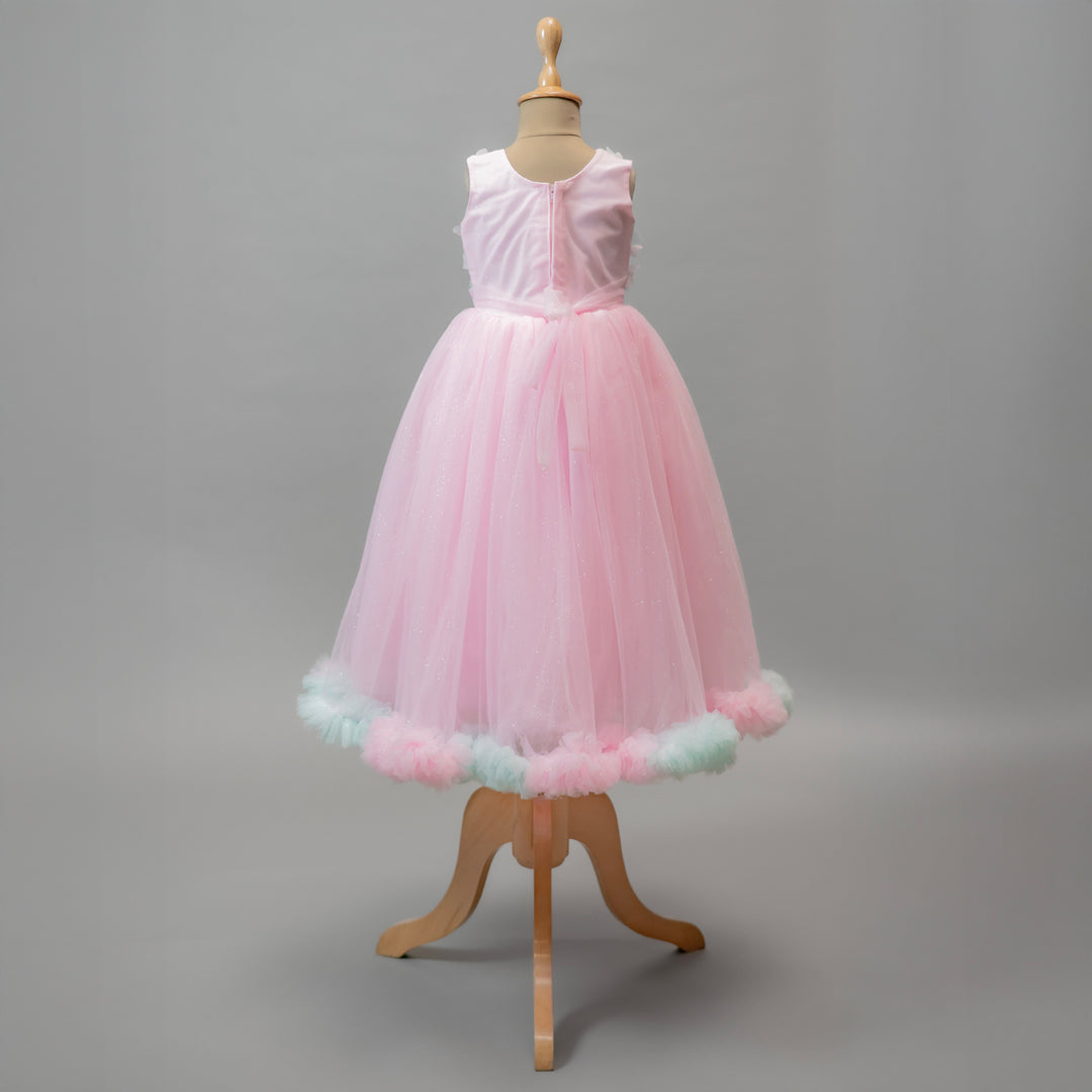 Pink Long Girlish Gown