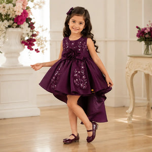 Girls Luxury Party Wear Frock with Bow Detail