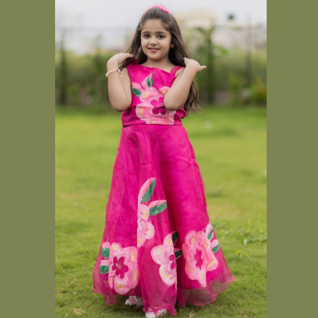 Floral Printed Girls Lehenga Choli