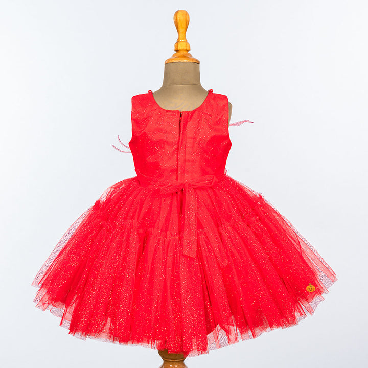 Glittery Net Frock for Girls Back 
