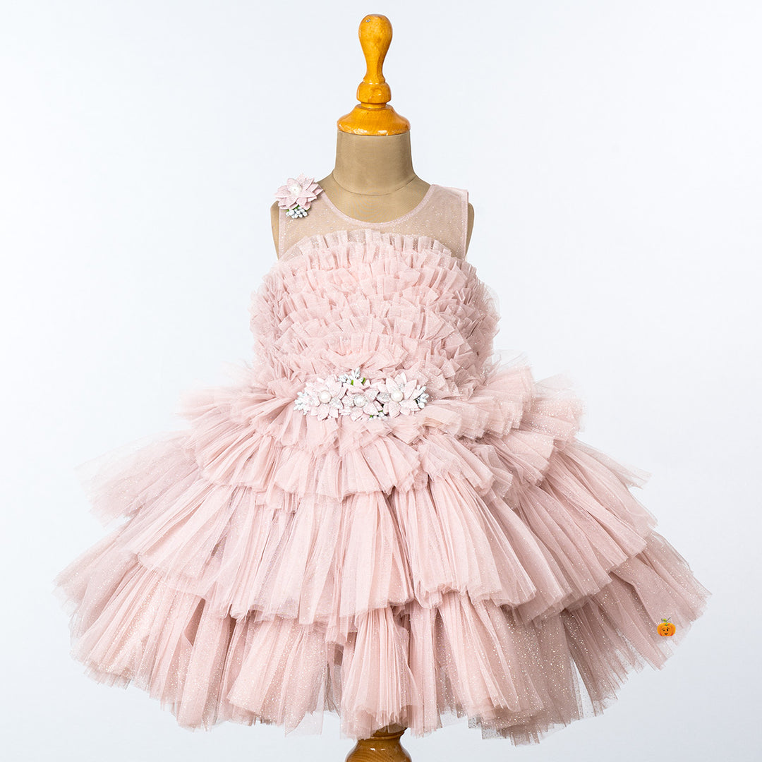 Onion Layered Frill Frock for Girls Front 