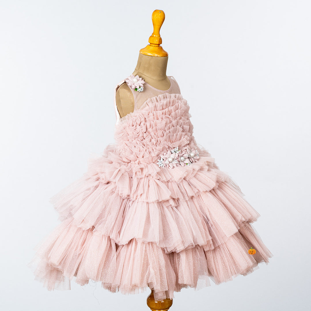 Onion Layered Frill Frock for Girls Side 