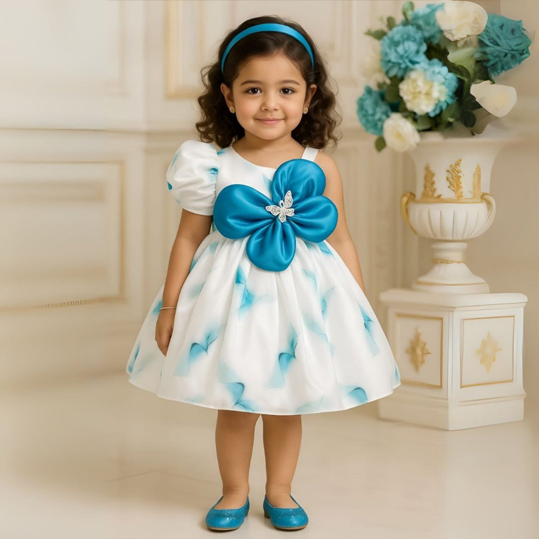 Puffy Sleeve Floral Girls Frock