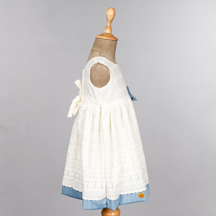 Blue & Green Bow Girls Frock