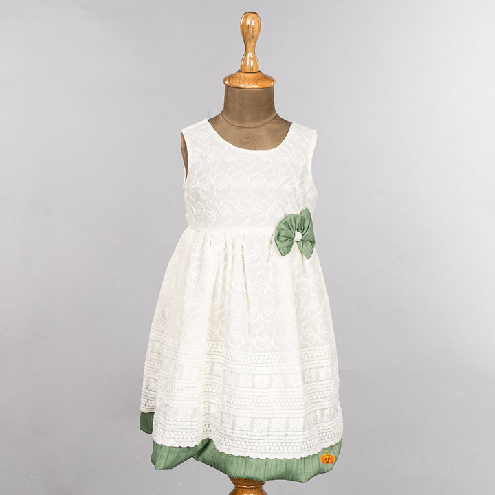 Blue & Green Bow Girls Frock