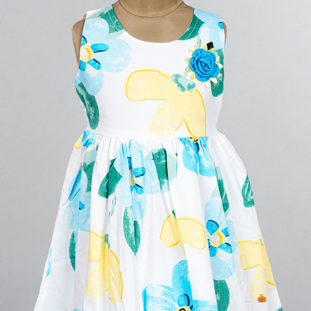 Flower Printed Cotton Frock for Girls
