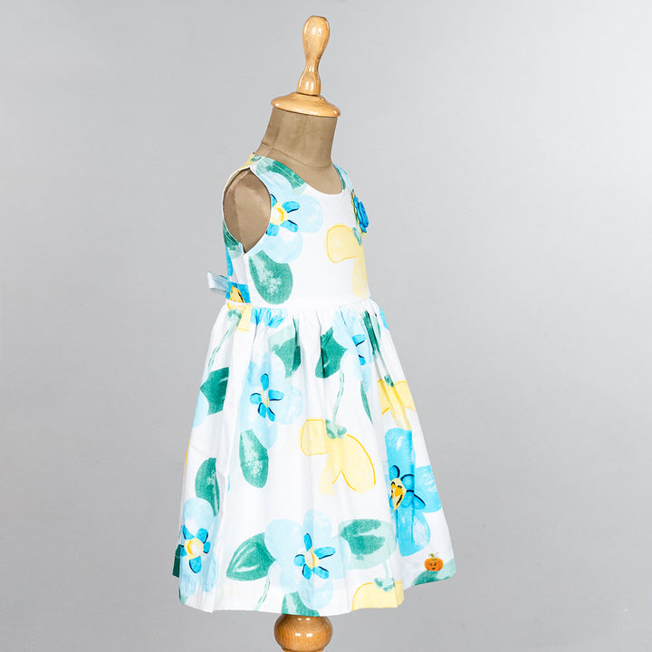 Flower Printed Cotton Frock for Girls