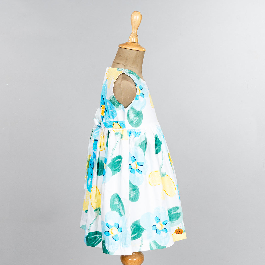 Flower Printed Cotton Frock for Girls