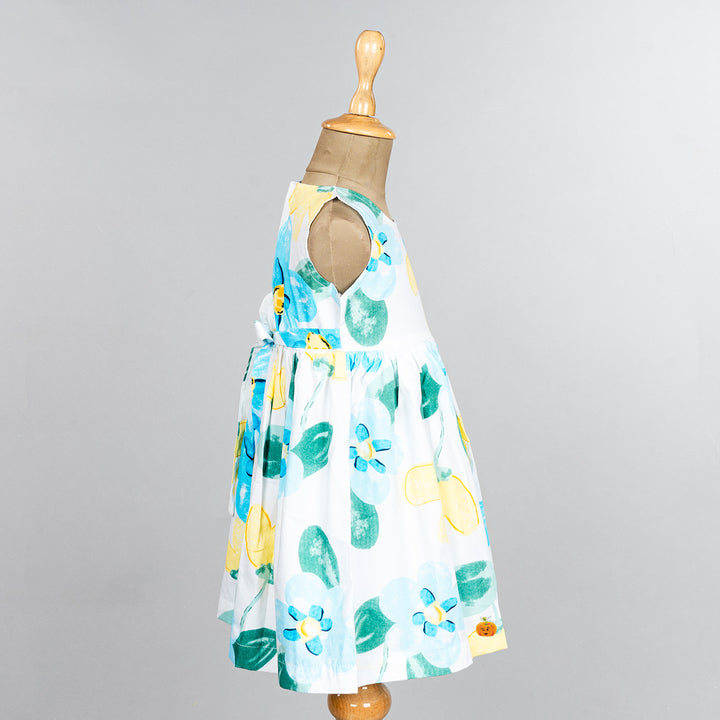 Flower Printed Cotton Frock for Girls