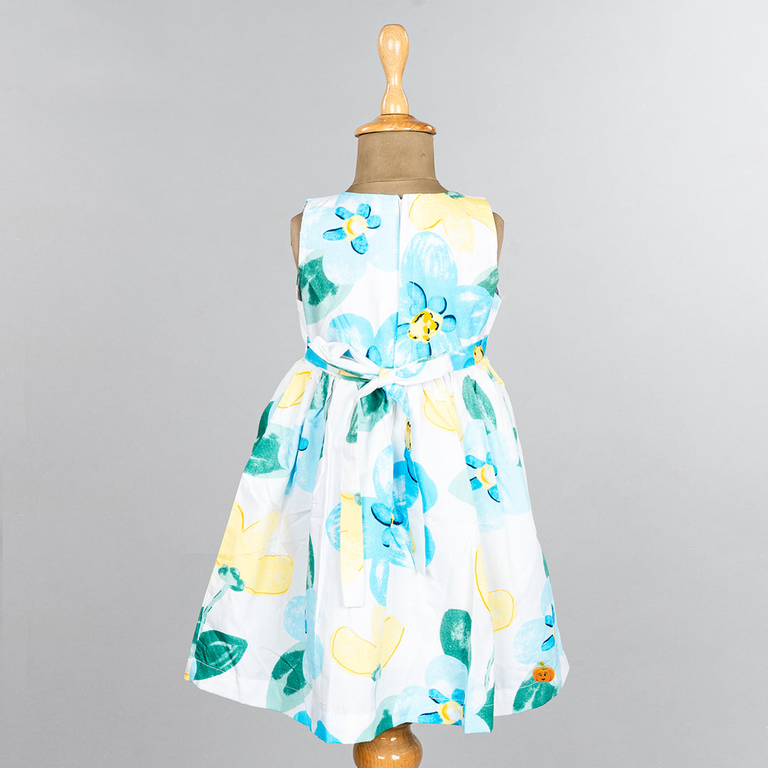 Flower Printed Cotton Frock for Girls