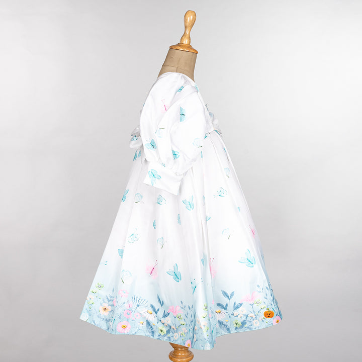 Butterflies Printed Girlish Gown