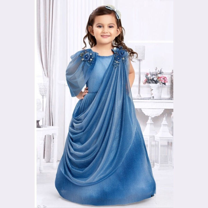 Onion Glittery Frock for Girls Front