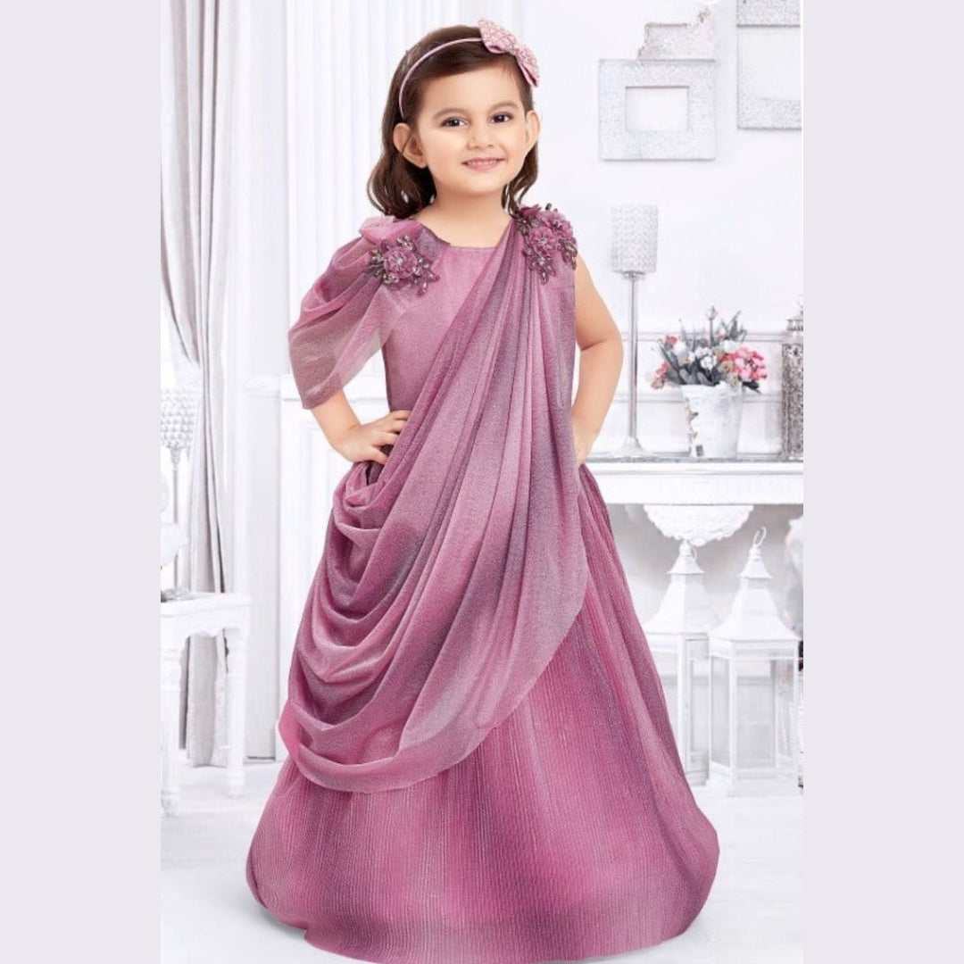 Onion Glittery Frock for Girls Front 