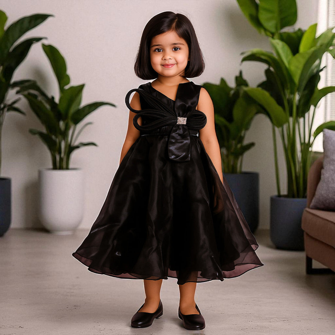 Black Flare Design Girls Gown