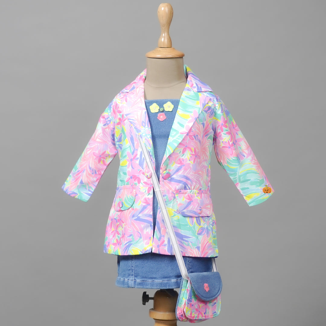 Pink Midi for Girls with Jacket & Purse