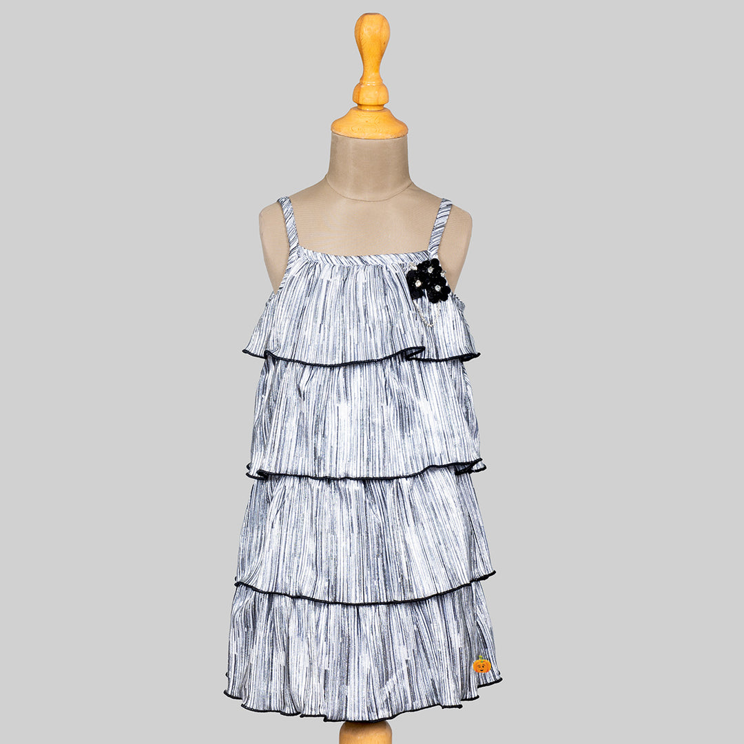 Silver Layered Girls Midi Front View