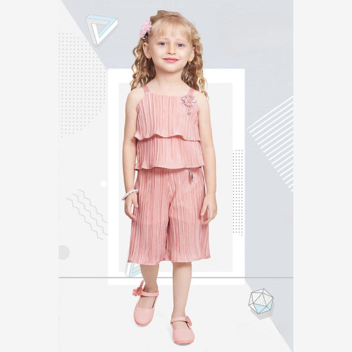 Sea Green & Onion Striped Girls Palazzo Suit