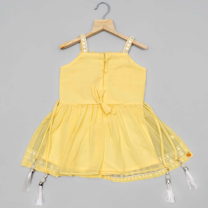 Lemon Embroidered Girls Palazzo Suit Back View