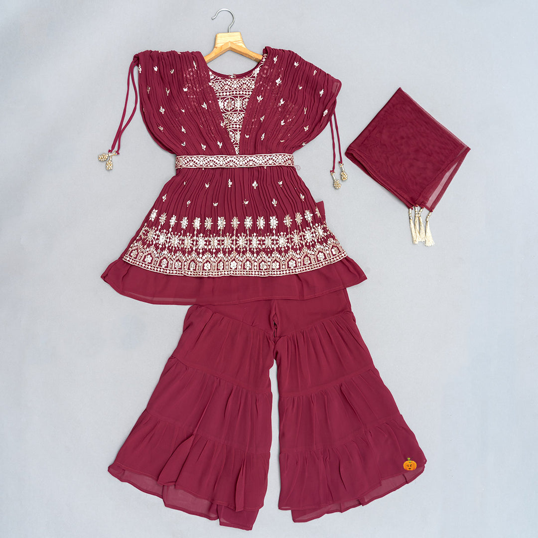 Sharara Suit for Girls with Dupatta Front 
