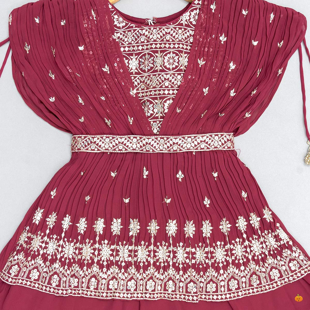 Sharara Suit for Girls with Dupatta Close Up
