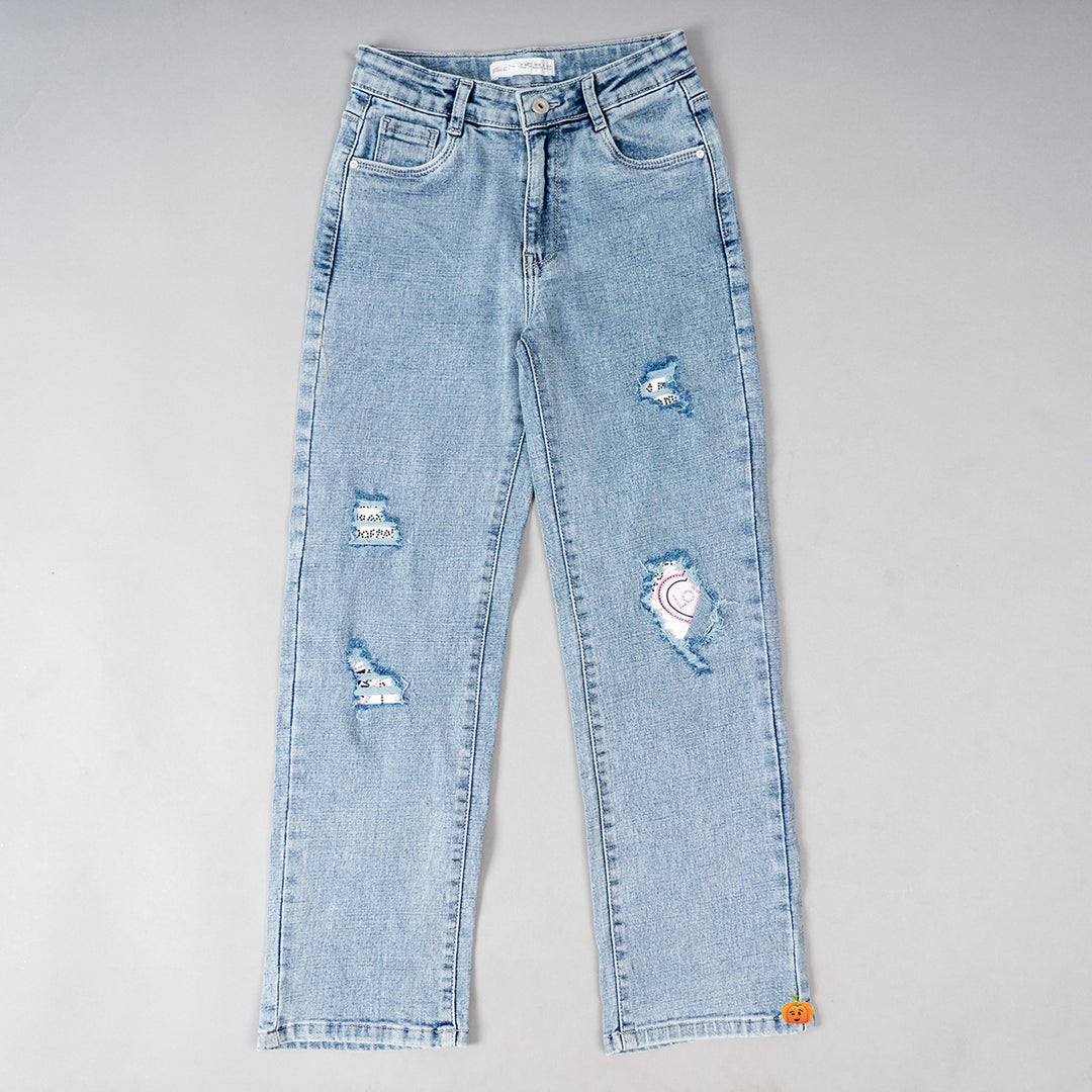 Buy Light Blue Girls Jeans – Mumkins - Main Image