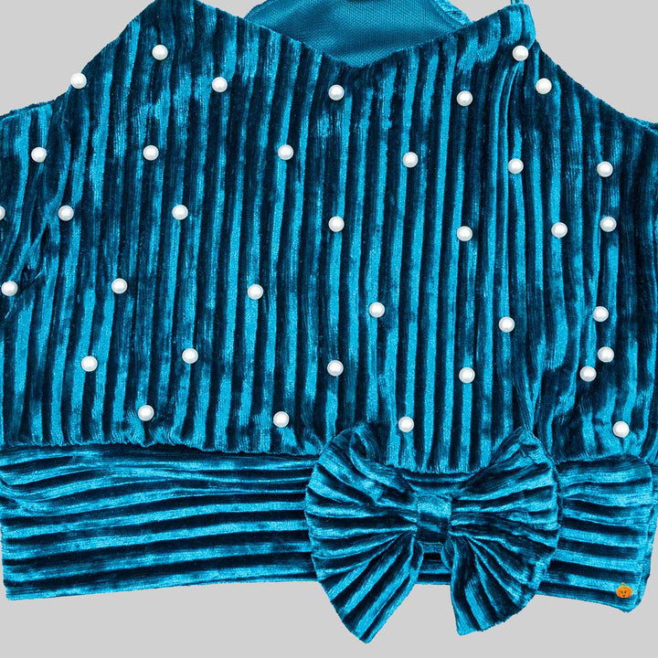 Striped Pattern Top for Girls Close Up View