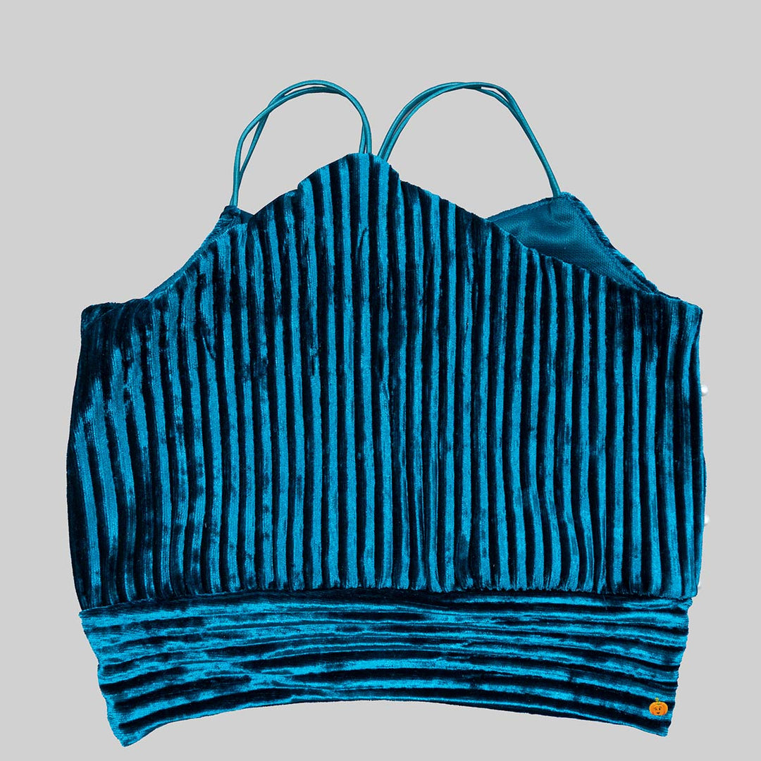 Striped Pattern Top for Girls Back View