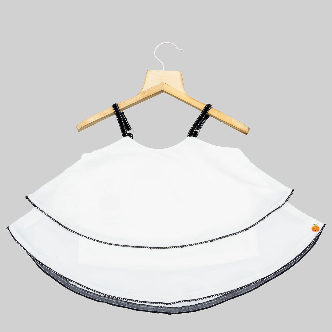 Cream Sleeveless Crop Top for Girls Front View