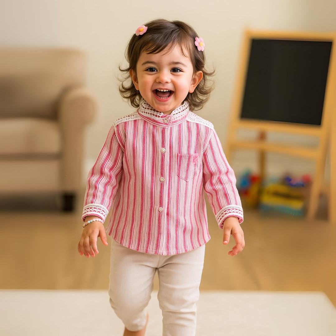 Pink Striped Top for Girls
