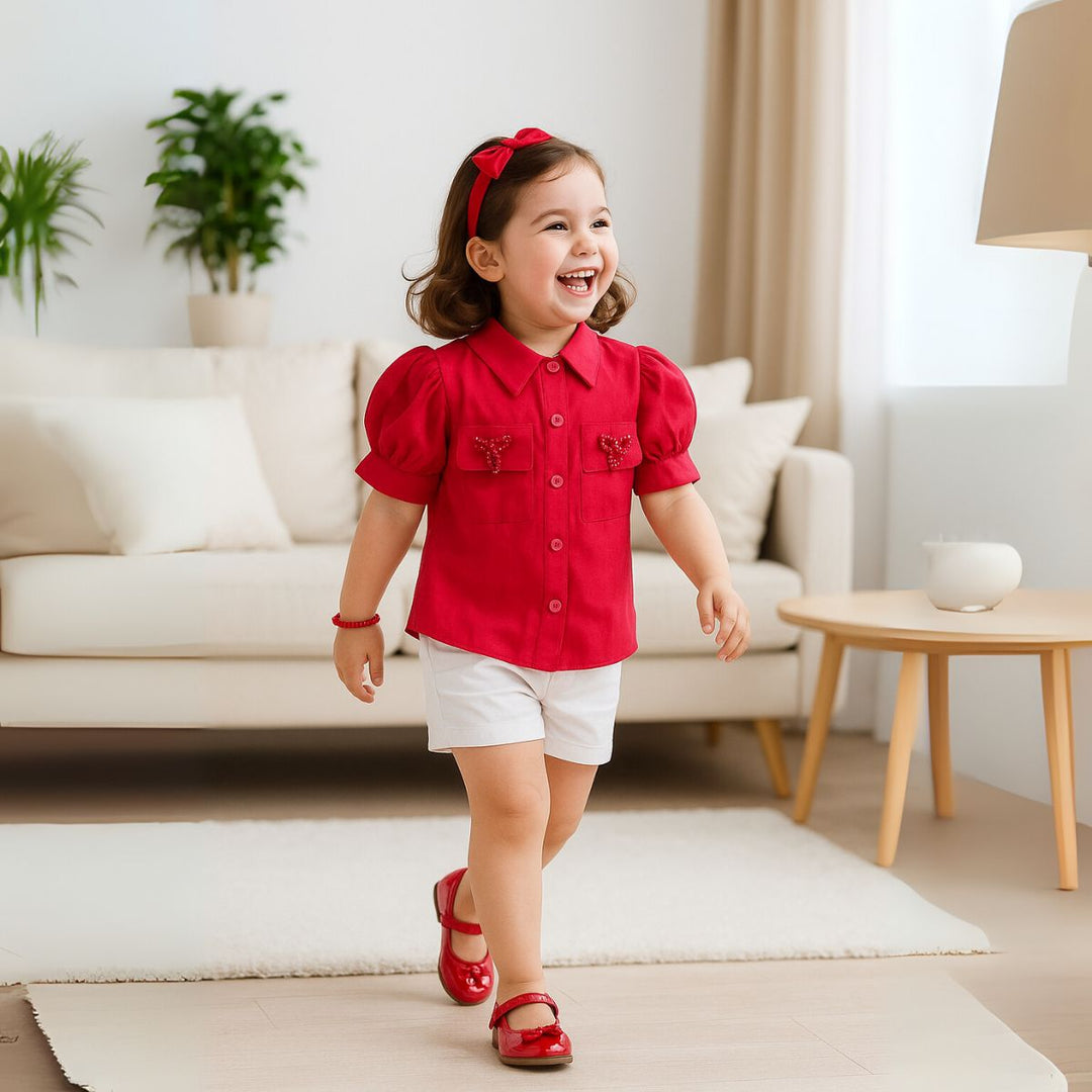 Rani Puff Sleeve Top for Girls