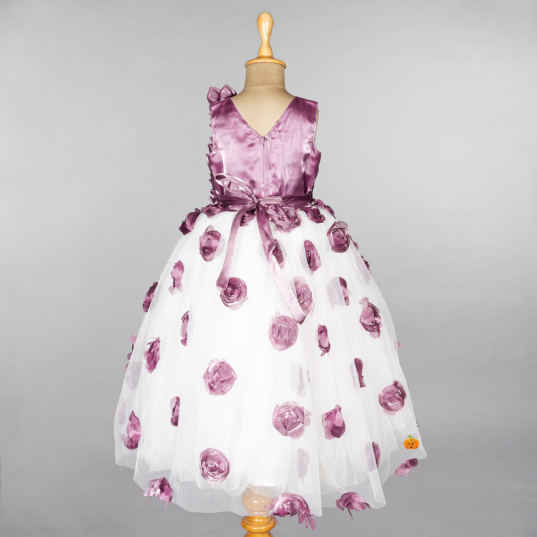 Purple Floral Girls Gown