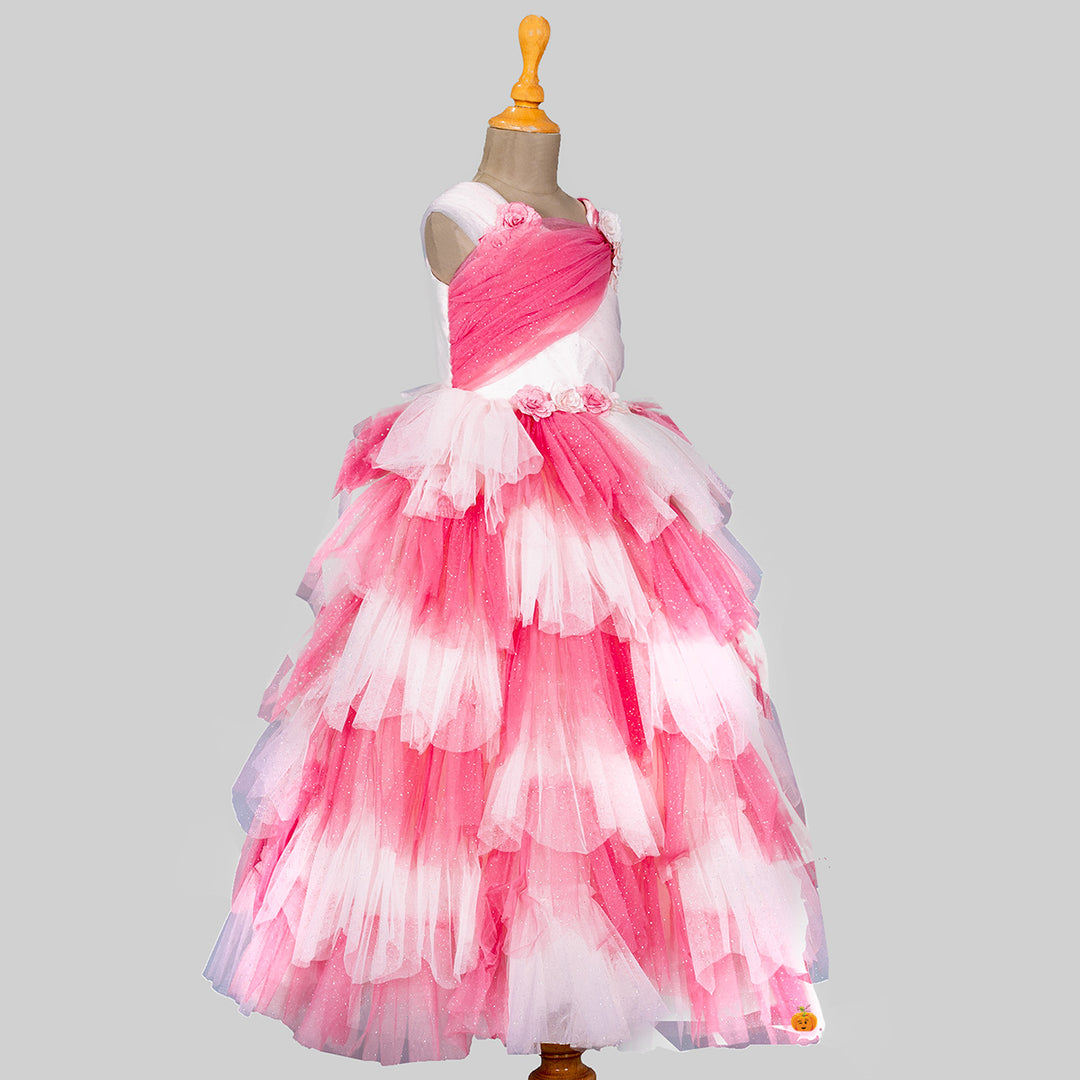 Multi Layered Net Gown for Girls Side 